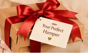 A ribbon-wrapped box for your personal hamper